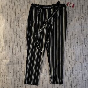 Vince Camuto Striped Black and White Women's Dress Pants